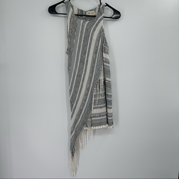 Anthropologie Laura Siegel Striped Pom Fringe Tank Tunic Top - Picture 14 of 14